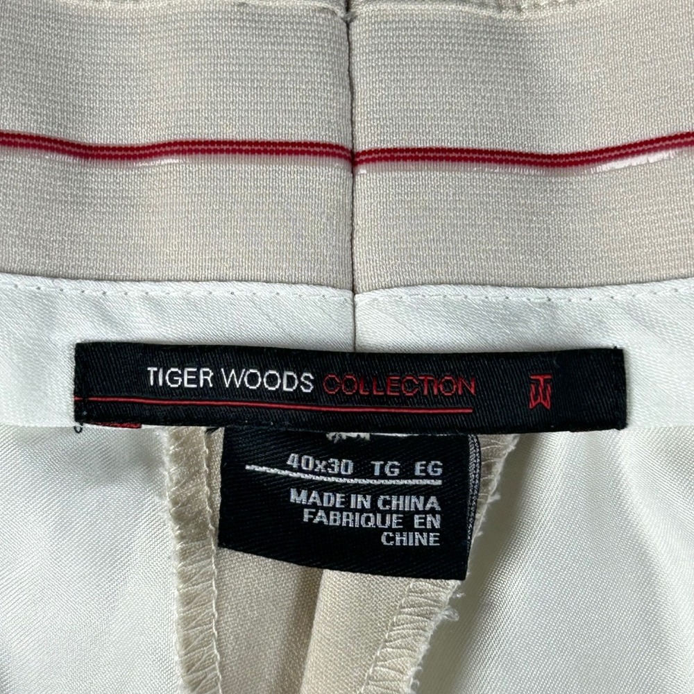 Tiger Woods Collection Golf Pants Mens 40x30 Beige Flat Front Stretch 229980-245 - Picture 3 of 16